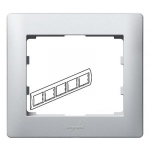 Рамка 5 постов - горизонтальный монтаж - Алюминий - Galea Life — изображение 1