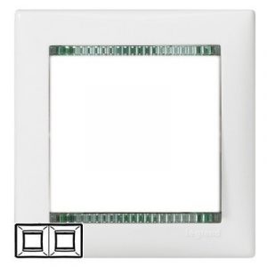 Рамка 2 поста горизонтальная Белый/Кристалл Valena — изображение 1