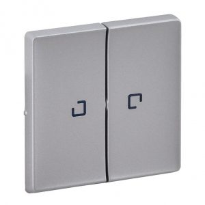 Лицевая панель для выключателя двухклавишного с подсветкой. Алюминий. Valena LIFE — изображение 1