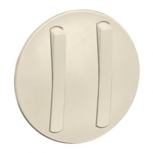 Лицевая панель - двухклавишный выключатель 1-полюсный / переключатель Кат. № 0 670 01/02/31/32 с тонкими клавишами - слоновая кость - Программа Celiane — изображение 1