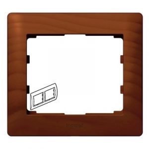 Рамка 2 поста - горизонтальный монтаж - из дерева - Вишня/Cherry - Galea Life — изображение 1