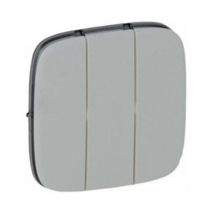 Лицевая панель для выключателя трехклавишного. Алюминий. Valena ALLURE — изображение 1