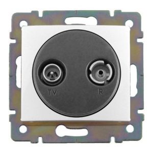 Розетка TV-FM 1.5дБ звезда простая Белая Valena — изображение 1