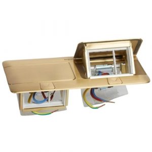 Выдвижной розеточный блок - неукомплектованный - IP 40 - 6 модулей - латунь — изображение 1