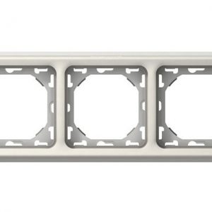 Суппорт с рамкой для встроенного монтажа - 3 поста - горизонтальная установка - Белый - Программа Plexo — изображение 1