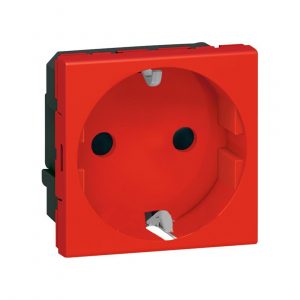 Розетка электрическая Legrand Mosaic 2к+З красная — изображение 1