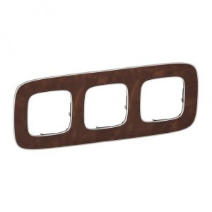 Рамка "Кожа". 3-постовая универсальная. Valena ALLURE — изображение 1