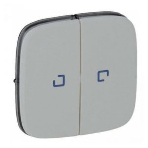 Valena ALLURE.Лицевая панель для выключателя двухклавишного с подсветкой.Алюминий — изображение 1