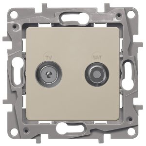 Розетка TV/SAT двухкабельная - ETIKA - слоновая кость — изображение 1