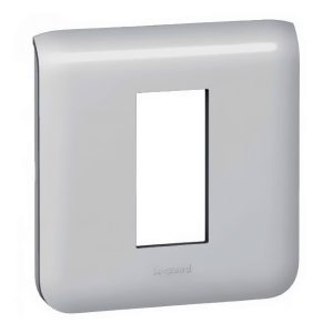 Рамка пластиковая Mosaic 1 модуль 1 пост Алюминий — изображение 1