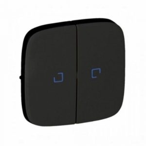 Лицевая панель для выключателя двухклавишного с подсветкой. Антрацит. Valena ALLURE — изображение 1