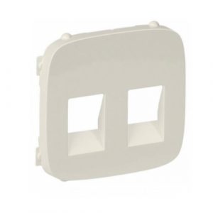 Лицевая панель для аудиорозетки с пружинными зажимами двойной. Слоновая кость. Valena ALLURE — изображение 1