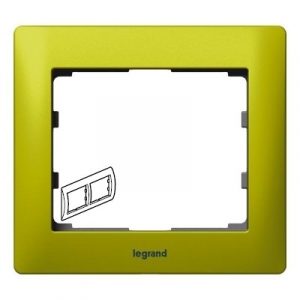 Рамка 2 поста - горизонтальный монтаж - металлическая - Зеленый Металл/Magic Green - Galea Life — изображение 1