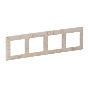 Рамка "Ампир бежевый". 4-постовая универсальная. Valena LIFE — изображение 1