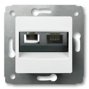 Розетка RJ11/RJ45, белый. Cariva — изображение 1