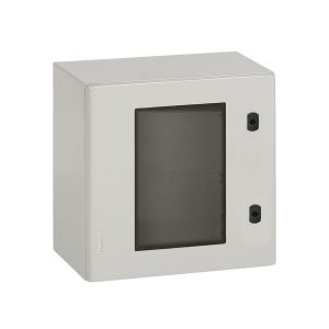 Металлический щит Atlantic в комплекте со сплошной монтажной платой, стеклянная дверь 600x600x250 — изображение 1