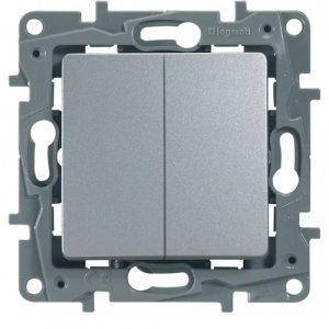 Выключатель двухклавишный Legrand 672402 Etika 10 A 250 В алюминий — изображение 3