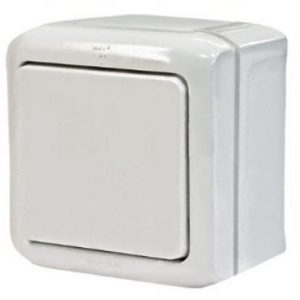 Кнопка 6A 1клав IP44, Белый. Quteo — изображение 1