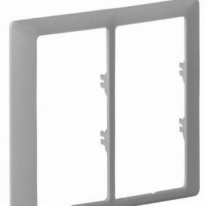 Рамка "Алюминий". Для двойных розеток. 2-постовая. Valena LIFE — изображение 1