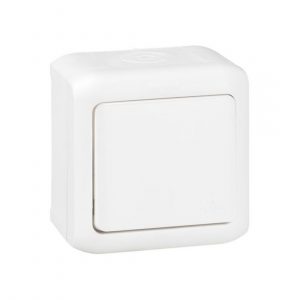 Выключатель без фиксации (кнопка) Legrand Forix 6A 250В IP44 накладной белый — изображение 1