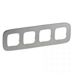 Рамка "Полированная сталь". 4-постовая универсальная. Valena ALLURE — изображение 1