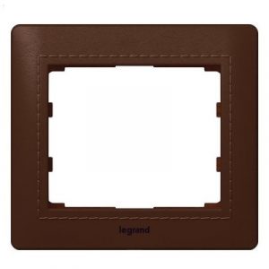 Рамка 1 пост - из натуральной кожи - Темно-коричневая Кожа/Club - Galea Life — изображение 1