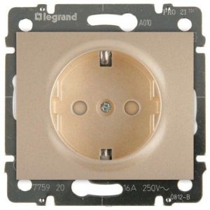 Розетка немецкий стандарт - 2К+3 - с защитными шторками - лицевая панель титан - Galea Life — изображение 1