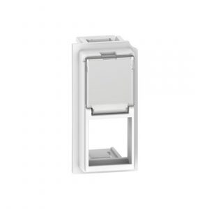 LIVING NOW. Лицевая панель для адаптеров Keystone RJ45 1 модуль.Цвет Белый. — изображение 1