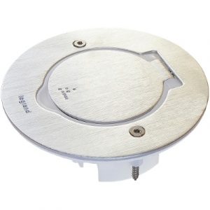 Встроенный Блок IP44 Круглый - 2 модуля - Нержавеющая сталь — изображение 1