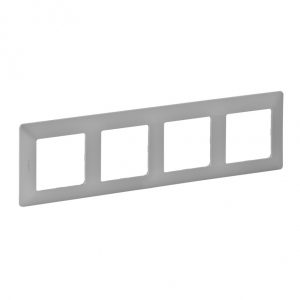 Рамка "Алюминий". 4-постовая универсальная. Valena LIFE — изображение 1