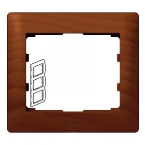 Рамка 3 поста - вертикальный монтаж - из дерева - Вишня/Cherry - Galea Life — изображение 1