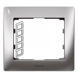 Рамка 5 постов - вертикальный монтаж - металлическая - Хром/Chrome - Galea Life — изображение 1