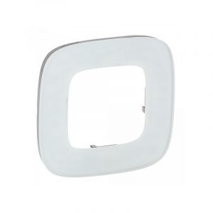 Рамка "Белое стекло". 1-постовая универсальная. Valena ALLURE — изображение 1