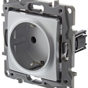 Розетка 2 x 2К+З 16 А 250 В Legrand 672421 Etika алюминий — изображение 3