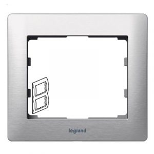 Рамка 2 поста - вертикальный монтаж - металлическая - Шлифованный алюминий - Galea Life — изображение 1