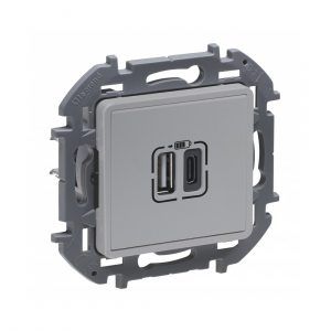 Зарядное устройство Legrand 673762 Inspiria с/у алюминий — изображение 1