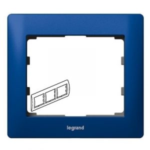 Рамка 3 поста - горизонтальный монтаж - металлическая - Синий Металл/Magic Blue - Galea Life — изображение 1