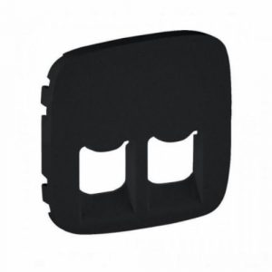 Лицевая панель для двойных телефонных/информационных розеток. Антрацит. Valena ALLURE — изображение 1