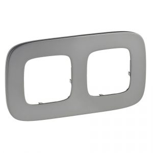 Рамка "Полированная сталь". 2-постовая универсальная. Valena ALLURE — изображение 1