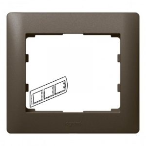 Рамка 3 поста - горизонтальный монтаж - Тёмная бронза - Galea Life — изображение 1