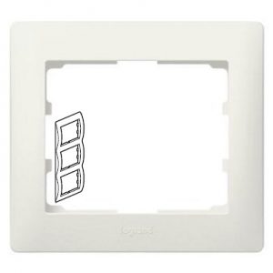 Рамка 3 поста - вертикальный монтаж - Жемчуг - Galea Life — изображение 1