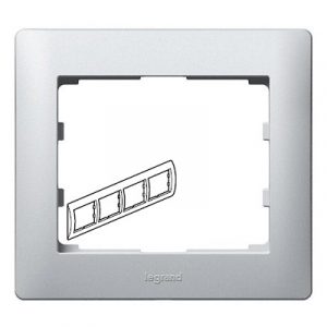 Рамка 4 поста - горизонтальный монтаж - Алюминий - Galea Life — изображение 1