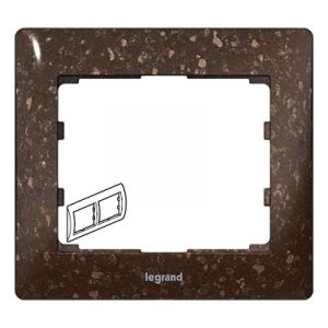 Рамка 2 поста - горизонтальный монтаж - Corian шоколад - Galea Life — изображение 1