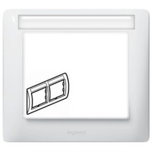 Рамка 2 поста - горизонтальный монтаж - с держателем этикеток - Белый - Galea Life — изображение 1