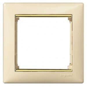 Рамка 1 пост Слоновая кость/Золотой штрих Valena — изображение 1