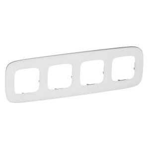 Рамка "Белое стекло". 4-постовая универсальная. Valena ALLURE — изображение 1