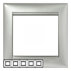 Рамка 5 постов горизонтальная Алюминий Valena — изображение 1