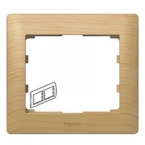 Рамка 2 поста - горизонтальный монтаж - из дерева - Клен/Maple - Galea Life — изображение 1