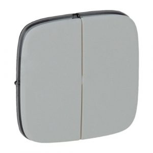 Valena ALLURE.Лицевая панель для двухклавишного выключателя.Алюминий — изображение 1