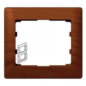 Рамка 2 поста - вертикальный монтаж - из дерева - Вишня/Cherry - Galea Life — изображение 1